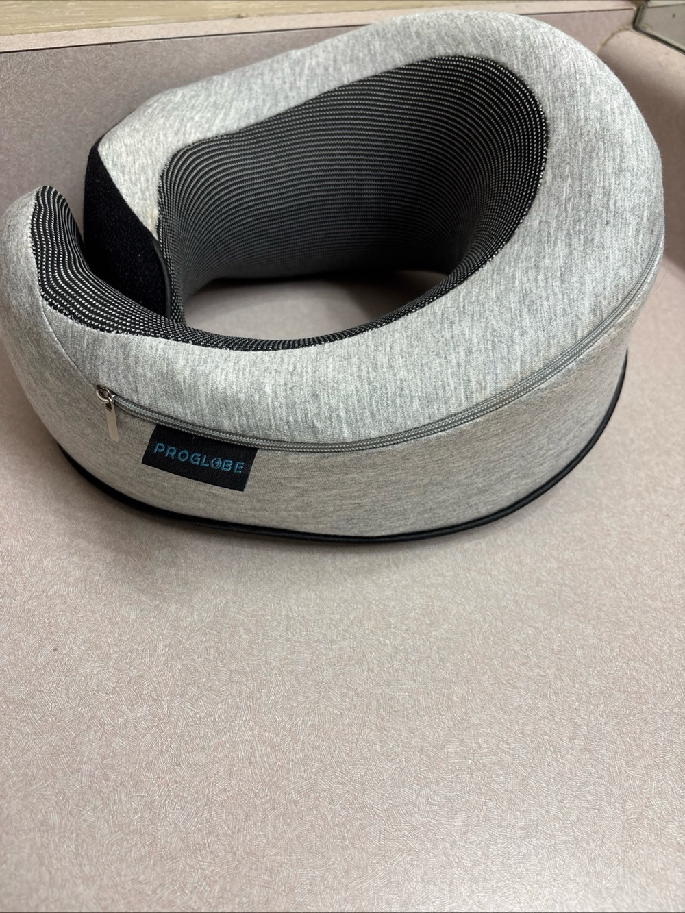 Proglobe Travel Pillow Memory Foam Neck Support Orthopedic Pillow Gray